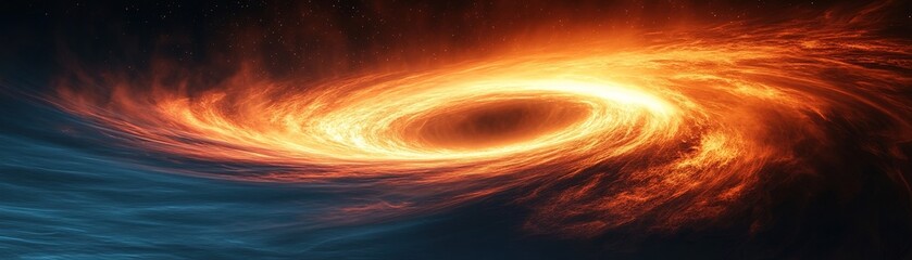 Wall Mural - exploring cosmic phenomena black hole formation space digital art universe aerial view astrophysics 