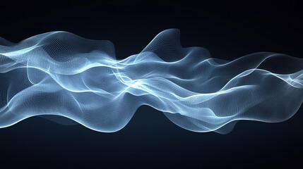 Poster - Dynamic waves of light animation abstract art digital composition dark background artistic perspective visual concept