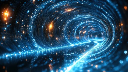 Poster - Dynamic light tunnel creating visual wonders digital realm abstract art futuristic environment close-up view energy flow