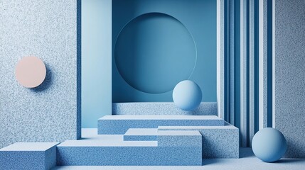 Poster - Exploring minimalist design concepts modern studio 3d visualization calm environment perspective viewpoint
