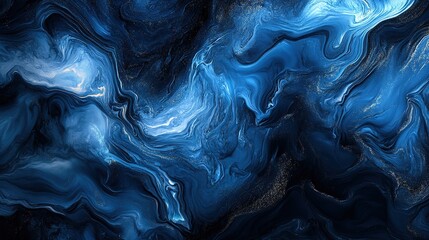 Poster - Abstract blue swirl art digital creation modern design artistic environment close-up view fluid motion concept