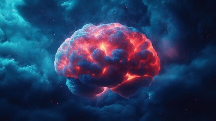 Poster - Cerebral energy surge abstract universe digital art vibrant atmosphere aerial perspective mind and creativity