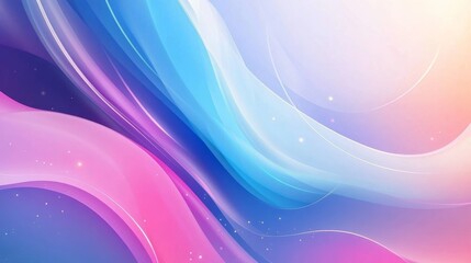 Poster - A contemporary vector wallpaper featuring fluid iridescent abstract shapes, creating an elegant and artistic background