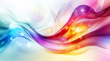 Poster - A contemporary vector wallpaper featuring fluid iridescent abstract shapes, creating an elegant and artistic background