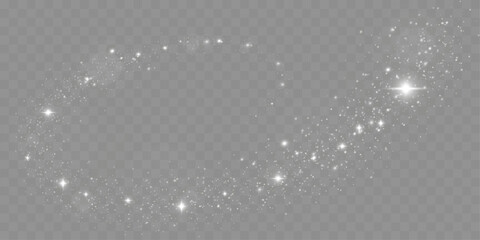 Wall Mural - bright glowing sparkles on a transparent background, resembling a starry or glittering effect.