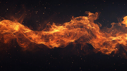 Poster - Vivid flames in a swirling motion against a dark background creating a dramatic visual effect. Generative AI