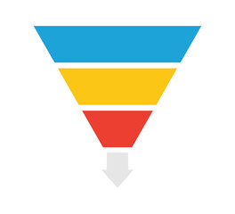 Wall Mural - sale marketing funnels set. business pyramid template with three steps. funnel diagram 3 steps templ