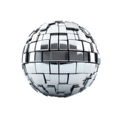 Isolated Shiny Silver Disco Ball Tiled Surface