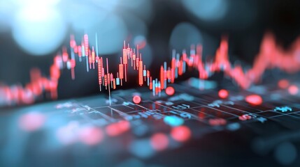 Aufkleber - A 3D rendering depicts abstract connected dots and lines symbolizing AI technology and the motion of digital data flow. Moving lines and dots highlight the concept of communication and technology