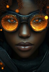 Poster - Futuristic pilot, driven by stock, a cybernetic evolution of technology, not a real person, crafted from Stock