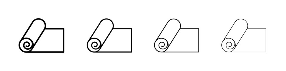Carpet roll icon linear logo isolated
