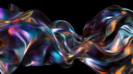 Poster - vibrant iridescent ribbons