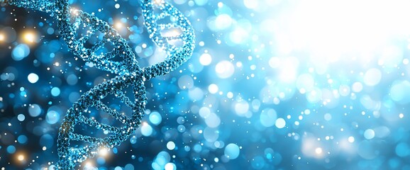 Poster - DNA helix structure, science background, bright bokeh