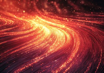 Poster - Sharp red lines and vibrant red bokeh lights create an abstract, captivating wallpaper design