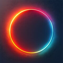 Wall Mural - Modern ring neon light layout high resolution hd background