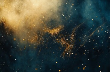 Wall Mural - Dark background, blurry  glittering particles in the air