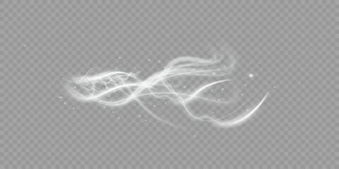 Poster - Bright magical Christmas glow effect. The comet sparkles with curved lines. Glowing stardust wave, shiny sparkles of magical starlight for web design and illusions.