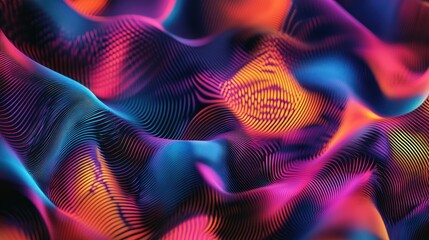 Poster - Abstract vibrant flowing lines background with smooth gradient colors