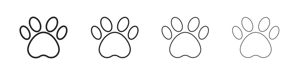 Wall Mural - Paw icon Outline sign symbol set