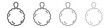 © student - Shower sponge ball icon Outline sign symbol set