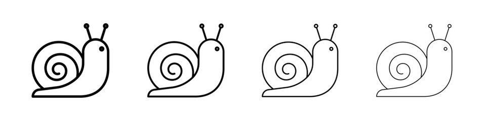 Wall Mural - Snail icon Outline sign symbol set