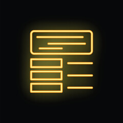 Poster - neon yellow questionnaire form with checkboxes glowing on black background