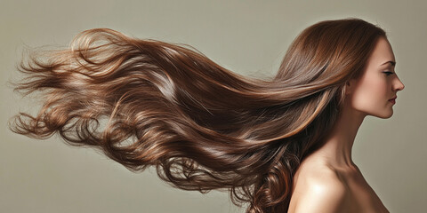 Poster - Elegance of flowing hair captured in a serene setting