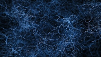 Poster - Abstract Blue Neural Network or Veins Pattern on Deep Dark Background
