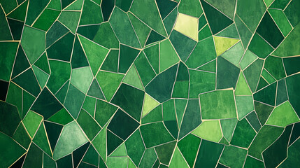 Poster - green geometric mosaic pattern