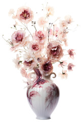 Wall Mural - PNG Floral vase porcelain blossom flower.