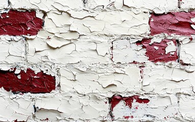 Aufkleber - Peeling Paint on Red Brick Wall Texture