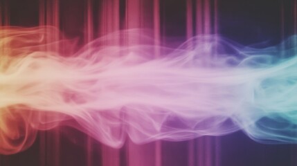 Wall Mural - Abstract image of colorful smoke swirling against a dark background. Shades of pink, purple, and teal create a dreamy, ethereal mood.