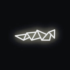 Poster - White neon sign made of triangles glowing on a black background
