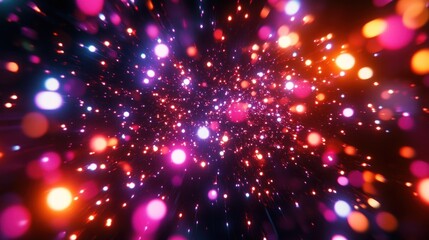 Poster - Abstract cosmic energy with vibrant bokeh lights creating a dreamlike atmosphere
