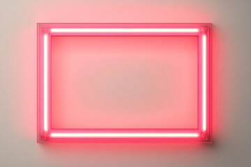 Wall Mural - Neon red frame inventory. Shining frame against a transparent backdrop