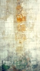 Wall Mural - Old textured background with peeling paint forming a grid pattern