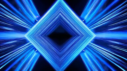 Poster - Exploring Vibrant Abstract Geometry in a Captivating Blue and Black Space