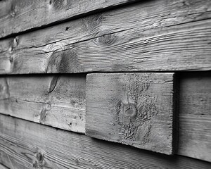 Poster - Rustic gray wood wall texture, close-up.  Background, design
