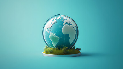 Wall Mural - Globalization trends flat design front view emerging global economy 3d render. Typography Integration. Illustration