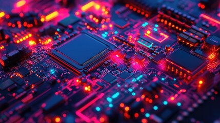 Poster - Industrial factory producing high-end computer processors.