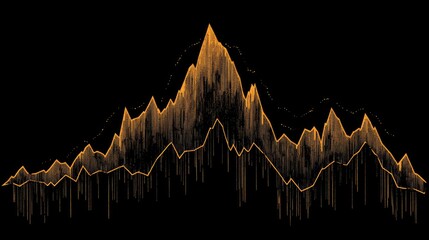 Poster - Minimalist black and gold financial stock chart showing steady growth.