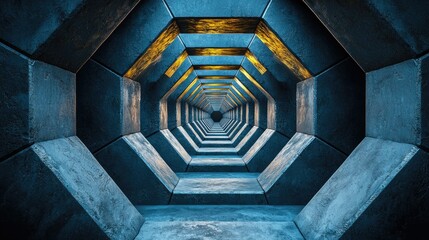 Poster - Abstract Hexagonal Tunnel Architecture Design