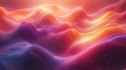 Poster - Abstract Colorful Waves Digital Landscape