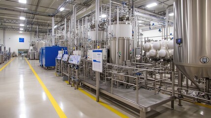 Poster - Synthetic polymer production facility with advanced robotic machinery.