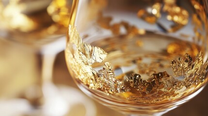 Luxurious gold leaf application process on glassware for an elegant finish and artistic enhancement