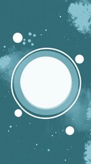 Fototapete - Abstract design featuring circular elements and blue green background with scattered dots and textures. Generative AI