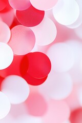 Poster - Romantic valentine's day banner displaying overlapping red and pink confetti circles creating a festive and celebratory atmosphere