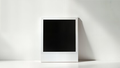 Leinwandbilder - Empty white photo frame on plain white background. Modern design mockup for photo album gallery. Versatile design for various wall decor social media posts. Perfect blank space for picture photo