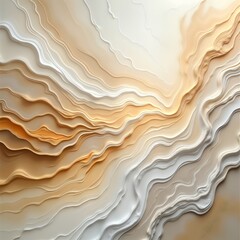 Poster - Abstract design with blended colours. Multilayered structure creates textured effect. Creative background with wavy lines. Mix of orange, light blue tones. Decorative wallpaper style. Ideal for