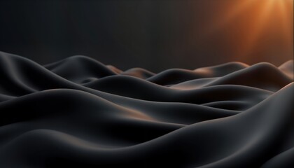 Poster - Abstract black background with radiant luminous arcs. Gradient effect. Modern, visually captivating design. Ideal for creative designs, dynamic media. Luminous arcs ripple across dark backdrop.